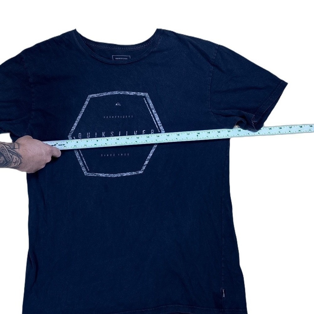 Quiksilver Graphic T-Shirt Mens XL Navy Blue Good Surf Hexagon Logo Tee - Picture 3 of 5